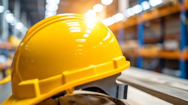 Yellow Helmets in Warehouse.