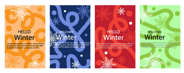 simple minimalist winter vector design illustration background with snowflake theme design. for banner, poster, social media, promotion. vector illustrations