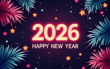 2026 Happy New Year club poster Background for your Flyers and Greetings Card graphic or new year themed party invitations. abstract vector illustration design. High quality