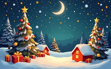 Obraz premium Christmas and New Year Cards Collection. Elegant vector illustrations for greeting card, party invitation card, website banner, social media banner, marketing material. High quality