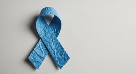 Light blue ribbon symbolizes Prostate Cancer Awareness Month and support for cancer patients during awareness month. Prostate Cancer Awareness Month is a time to show encouragement, hope,