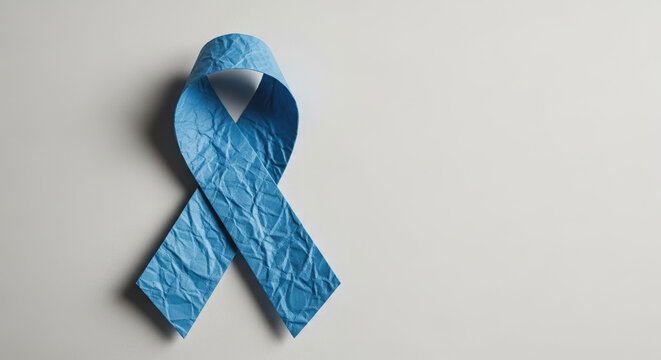 Light blue ribbon symbolizes Prostate Cancer Awareness Month and support for cancer patients during awareness month. Prostate Cancer Awareness Month is a time to show encouragement, hope,