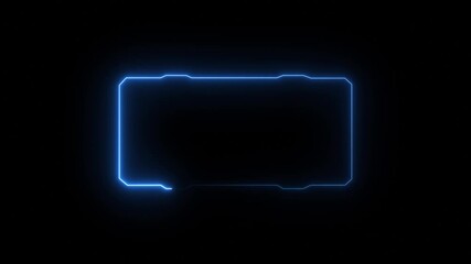 Futuristic digital HUD cyber frame technology for video overlay templates.Digital HUD futuristic motion graphic element cyber generated background. security hologram frame border 4k background. - Powered by Adobe