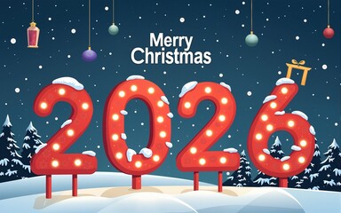 Creative New year and happy merry Christmas 2026 set of vertical cards, banner, poster, greeting, winter event, December holidays cover, modern vector illustration. High quality