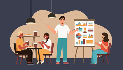 Business Presentation Team Collaboration and Data Analysis for Project Success