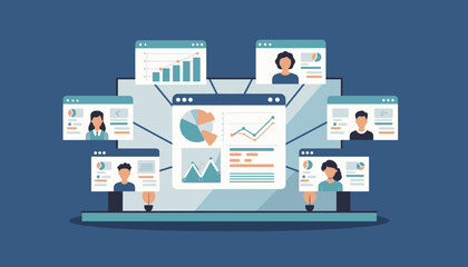 Dynamic Online Business Presentation Featuring Data Analytics and Collaborative Remote Work Across Distributed Teams