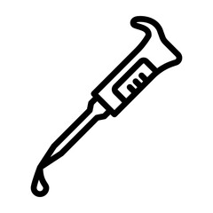 Micropipette Vector Line Icon Design