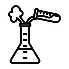 Chemical Reaction Vector Line Icon Design