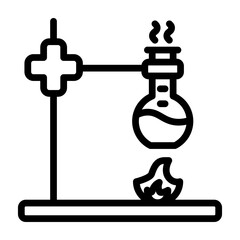 Lab Burner Vector Line Icon Design