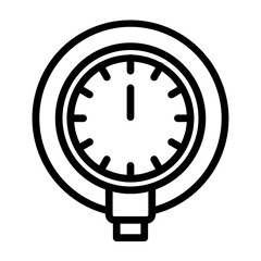 Pressure Gauge Vector Line Icon Design