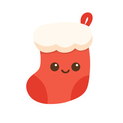 Christmas Stocking's Festive Cheer: A charming Christmas stocking with a cheerful face and delightful, ready to spread seasonal happiness and anticipation.
