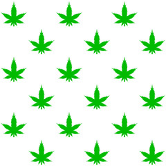 Cannabis leaf seamless pattern. Marijuana symbol representing marijuana, hemp culture, legalization, medical use. Ideal for packaging, backgrounds, textiles and modern graphics. Vector illustration. 