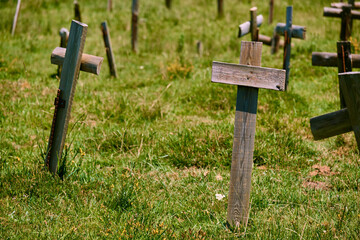 Tombs in Sad Hill Cemetery