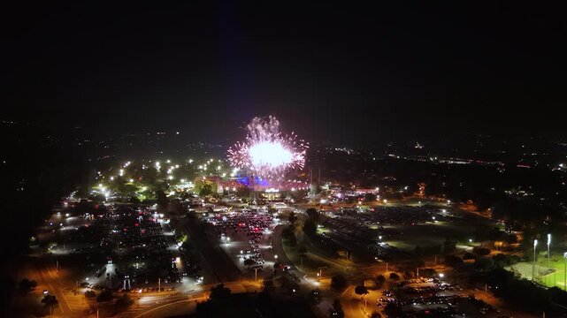 Fireworks over Rose Bowl Stadium in Pasadena, September 6, 2025