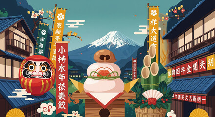 Japanese new year illustration