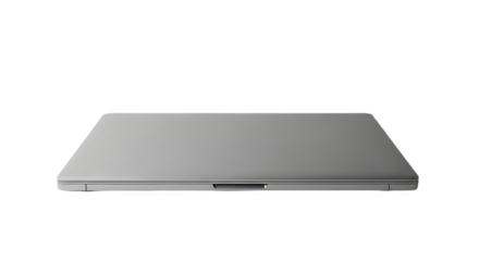 Closed silver laptop on a solid black background