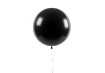 Glossy black balloon png image celebration party decoration birthday anniversary event design element isolated on transparent background