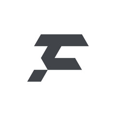 Abstract geometric logo design featuring a stylized letter F.