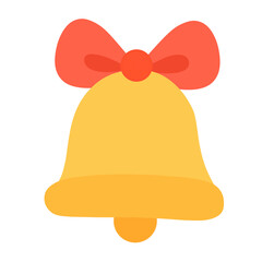 Golden Bell with Red Ribbon: A delightful golden bell adorned with a festive red ribbon, symbolizing celebration and joy, ready to announce a special moment. 