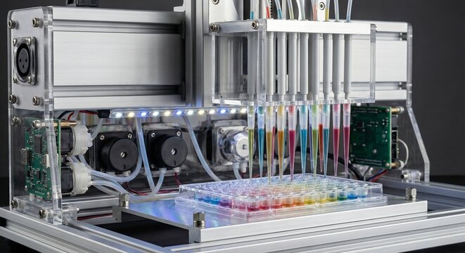 Happy Family Walking at an Outdoor Market with Child Pointing