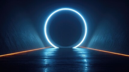 Enter the glowing portal to a new dimension with this stunning futuristic background, perfect for gaming, technology, or creative projects needing a modern and dynamic edge