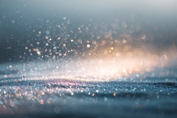 Elegant Gold Bokeh and Water Reflections in a Dark Moody Scene