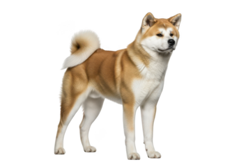Full body akita inu dog breed standing posing cute pet animal canine isolated stock photo image illustration vector graphic isolated on transparent background