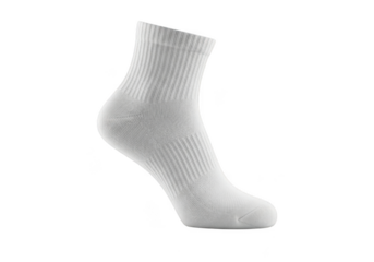 White ankle sock apparel footwear clothing fashion sportswear casual style quarter socks isolated on transparent background