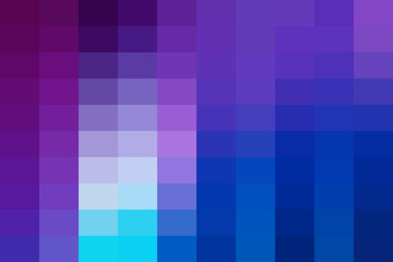 Fototapeta premium Vibrant gradient mosaic of purple, pink, and blue squares, forming a modern abstract digital background with geometric pixel art design