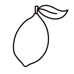 lemon with leaf for coloring