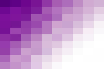 Abstract geometric design with a vibrant purple pixel gradient, seamlessly transitioning from deep violet to soft lavender and white hues, forming a modern mosaic.