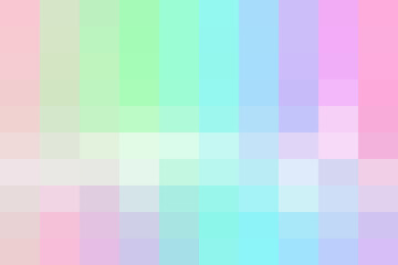 Pastel color pixelated gradient background featuring a seamless geometric grid of soft-hued squares and rectangles for creative design projects