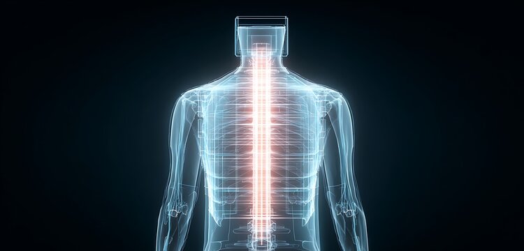 Ultra-realistic display of skeletal system with highlighted axial and appendicular divisions