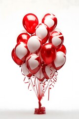 red balloons on white background