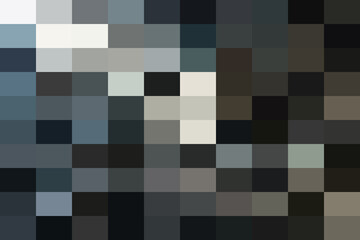 Abstract pixelated geometric pattern featuring a mosaic of varied shades of grey, blue, and brown tones, creating a modern digital background design