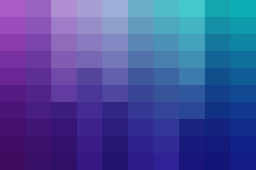 Obraz premium Gradient mosaic abstract background with geometric squares transitioning from vibrant purple to calming blue-green and teal hues