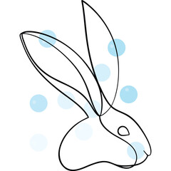 Minimal Rabbit Head Drawing