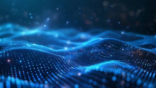 beautiful abstract wave technology background with blue light digital effect corporate concept
