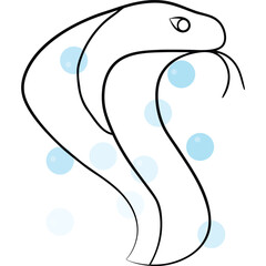 Simple outline of a snake art