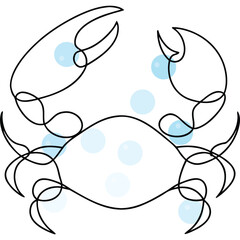 Minimal line art crab illustration