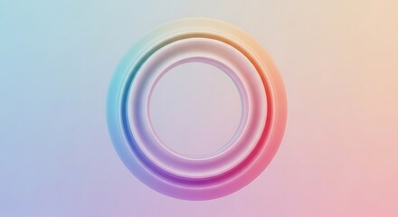 Abstract concentric circles with pastel gradient background for presentations.
