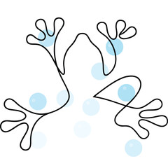 Minimalist frog line art