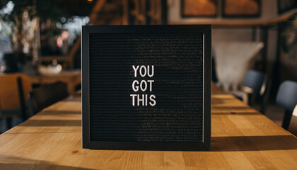 “You Got This” motivational board – encouragement and personal empowerment concept