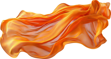 orange fabric cloth waving 