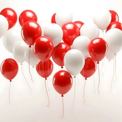 red and white balloons