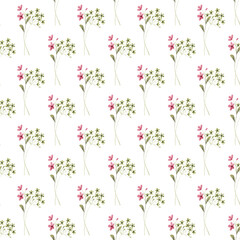 Seamless pattern, floral background with watercolor flowers, bouquets. Repeat fabric wallpaper print texture. Perfectly for backdrop, wrapped paper.