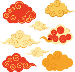 Chinese cloud set, auspicious clouds vector collection