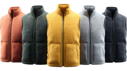 set of colorful Vests