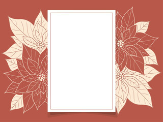 Elegant festive design featuring poinsettia flowers within a clean, rectangular frame. ?Come Celebrate Life? text overlay. Perfect for invitations and holiday promotions.