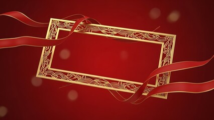 Gold Frame with Red Ribbon